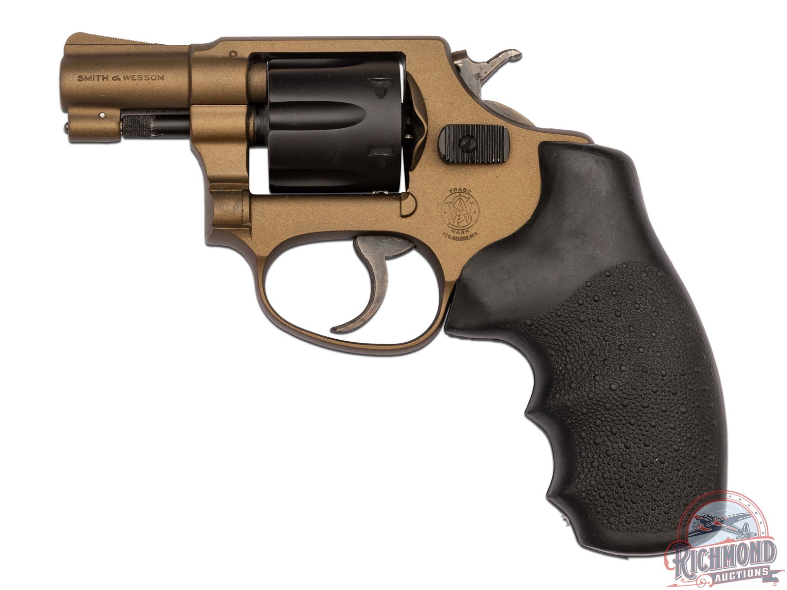 Smith & Wesson Model 30 Snub Nose .32 S&W Long 2" Double Action Revolver: Manufactured circa 1957. This I frame double action revolver features a snub nose 2" barrel with ramp blade front sight and rear integrated notch sight. Parkerized bronze finish with a black 6-round f