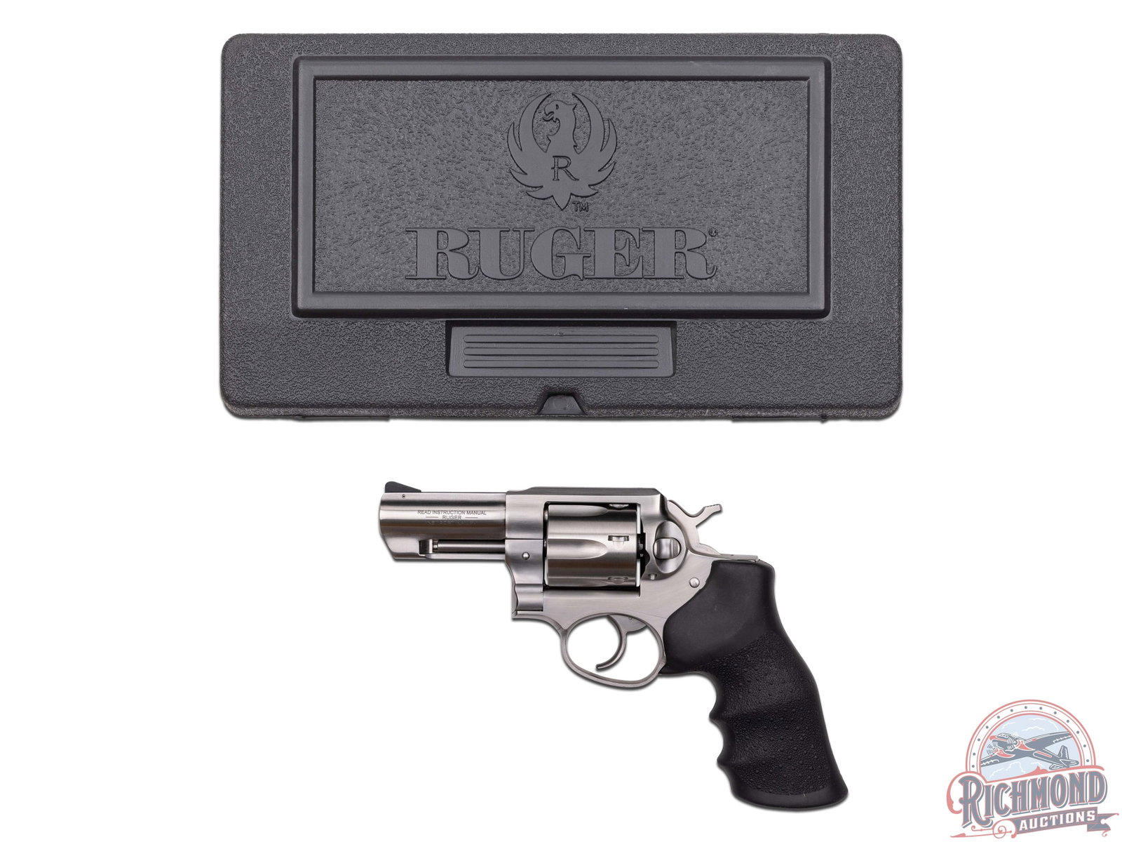 NICE! Ruger GP100 .357 Magnum Stainless Double Action Revolver: This Ruger GP100 features a 3" barrel with an integrated rear notch sight and ramp front sight. Stainless steel finish with a six round cylinder for the powerful .357 magnum cartridge. Fitted with fac