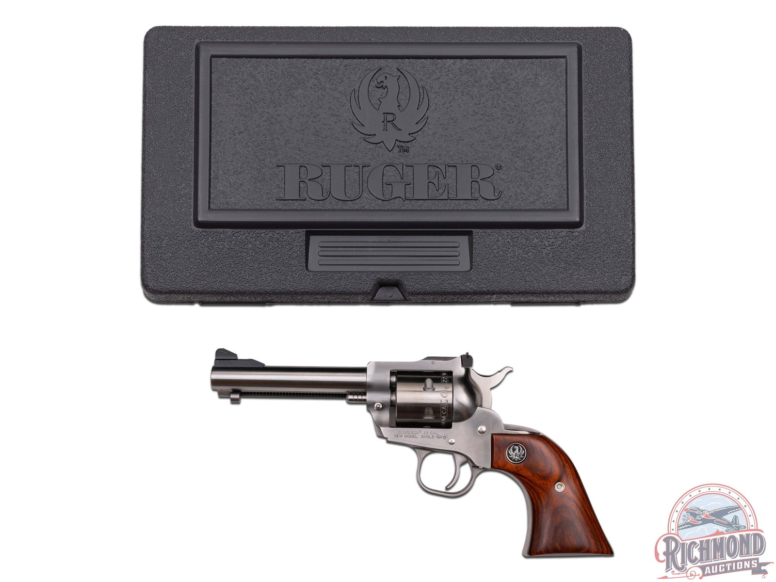 New Ruger Model Single Six .22 LR & Magnum Combo Stainless Revolver: This New Model Single Six is a Lipsey's Distributor Exclusive. Features a 6" barrel with rear adjustable notch sight and ramped blade front sight. Stainless steel finish with six round cylinders for .