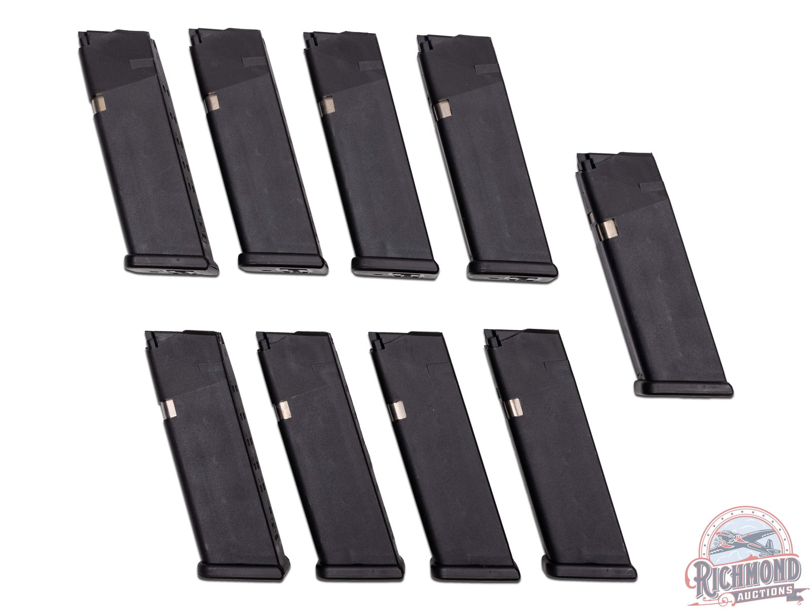 Nine Factory Glock 13 Round .45 ACP Pistol Magazines: Each 13 round capacity magazine is compatible with the following pistols; G21, G30 and G41. For .45 Auto cartridges only.