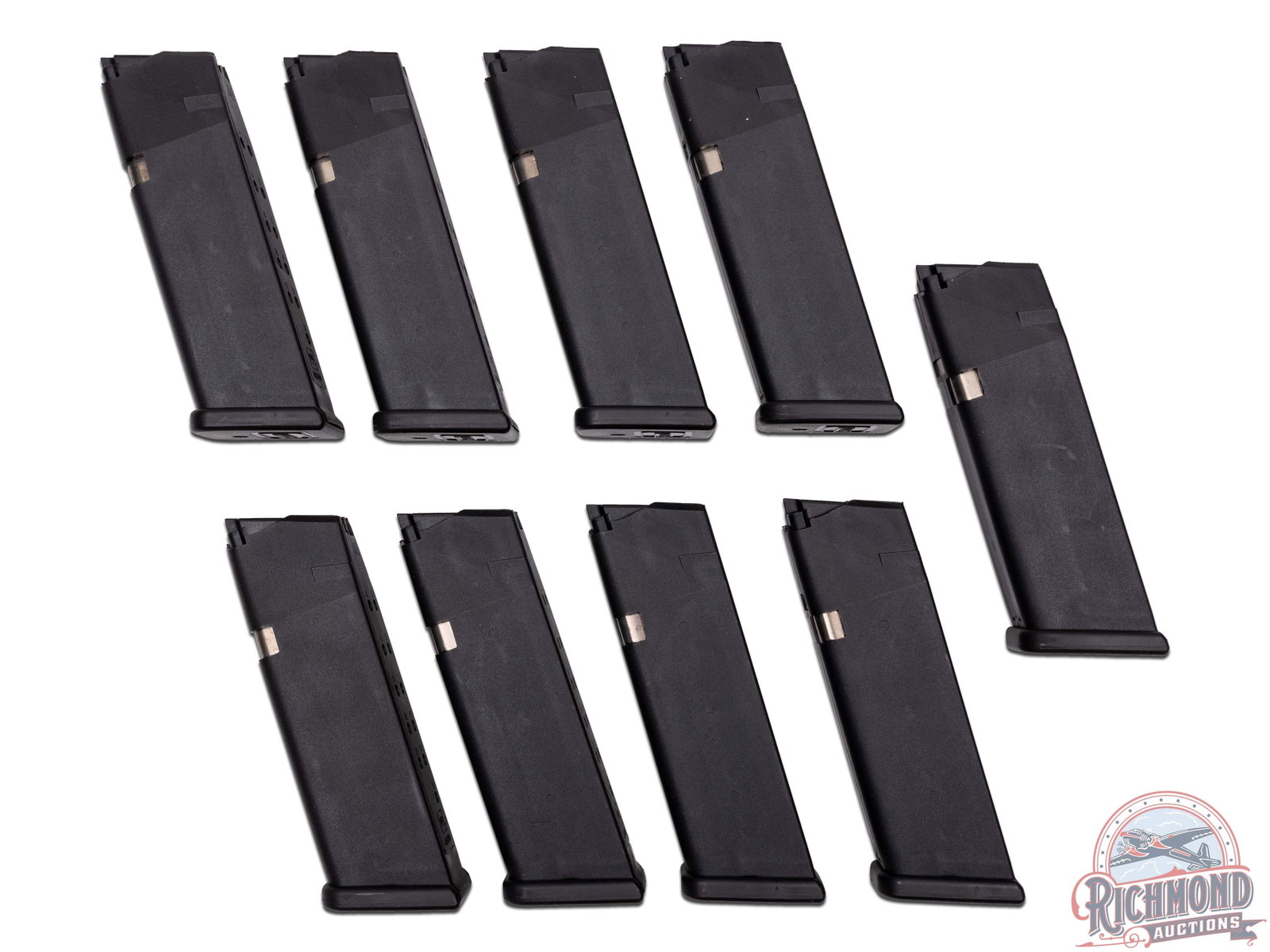 Nine Factory Glock 13 Round .45 ACP Pistol Magazines: Each 13 round capacity magazine is compatible with the following pistols; G21, G30 and G41. For .45 Auto cartridges only.