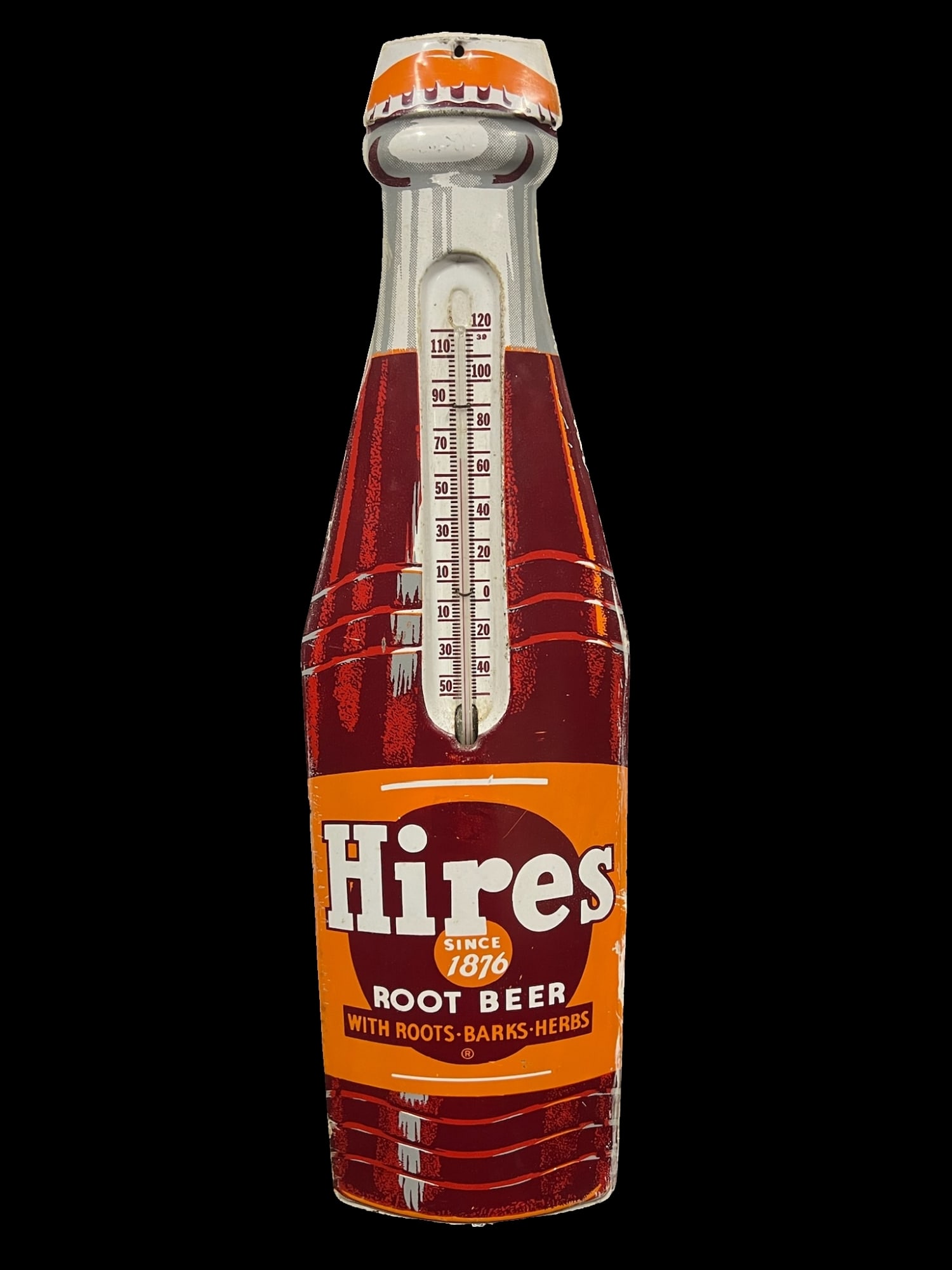 Hires Since 1876 Root Beer Tin Metal Soda Thermometer (1 of 2)