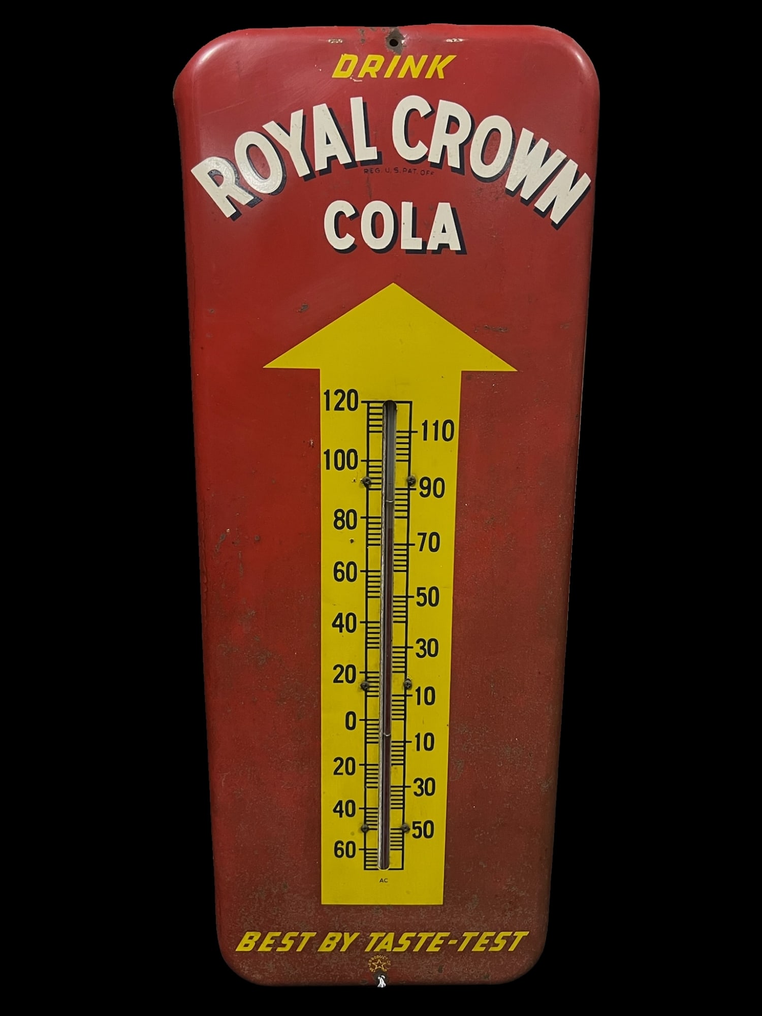 Drink Royal Crown Cola Tin Metal Soda Thermometer (1 of 2)