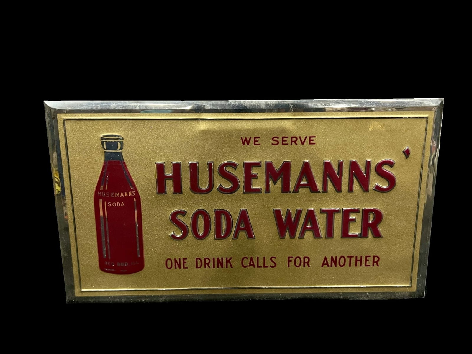 Husemann's Soda Water Tin Over Cardboard. Embossed Tin (1 of 2)