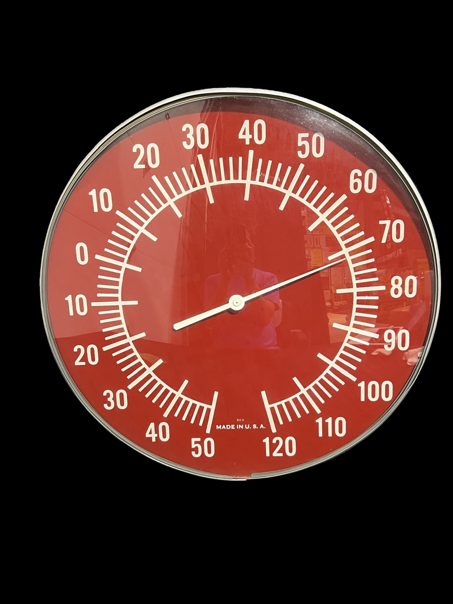 Generic Red Country Store Thermometer: Functioning thermometer marked 511A possibly Coca-Cola Coke.