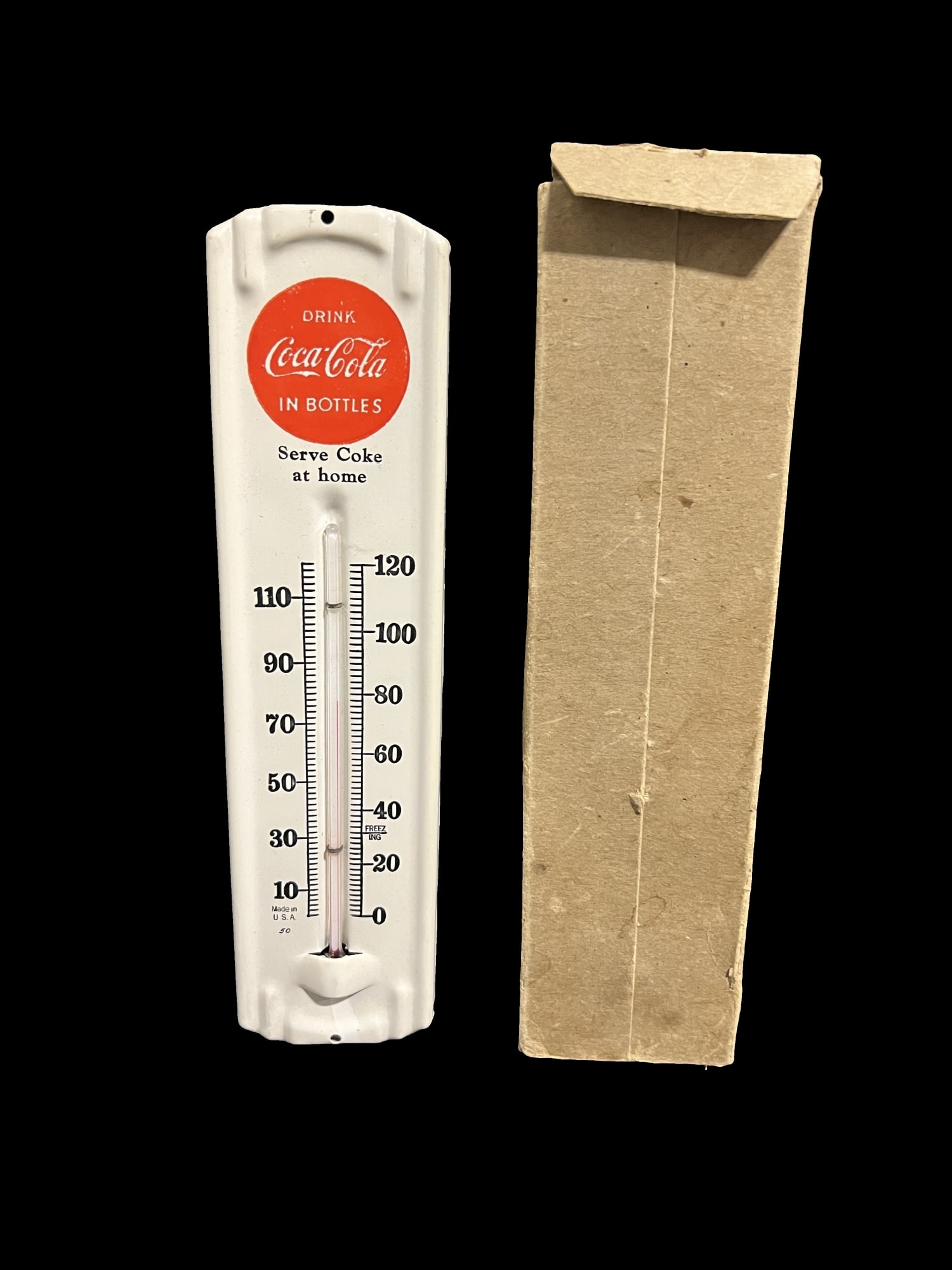 NOS Drink Coca-Cola Coke Tin Metal Soda Thermometer (1 of 2)