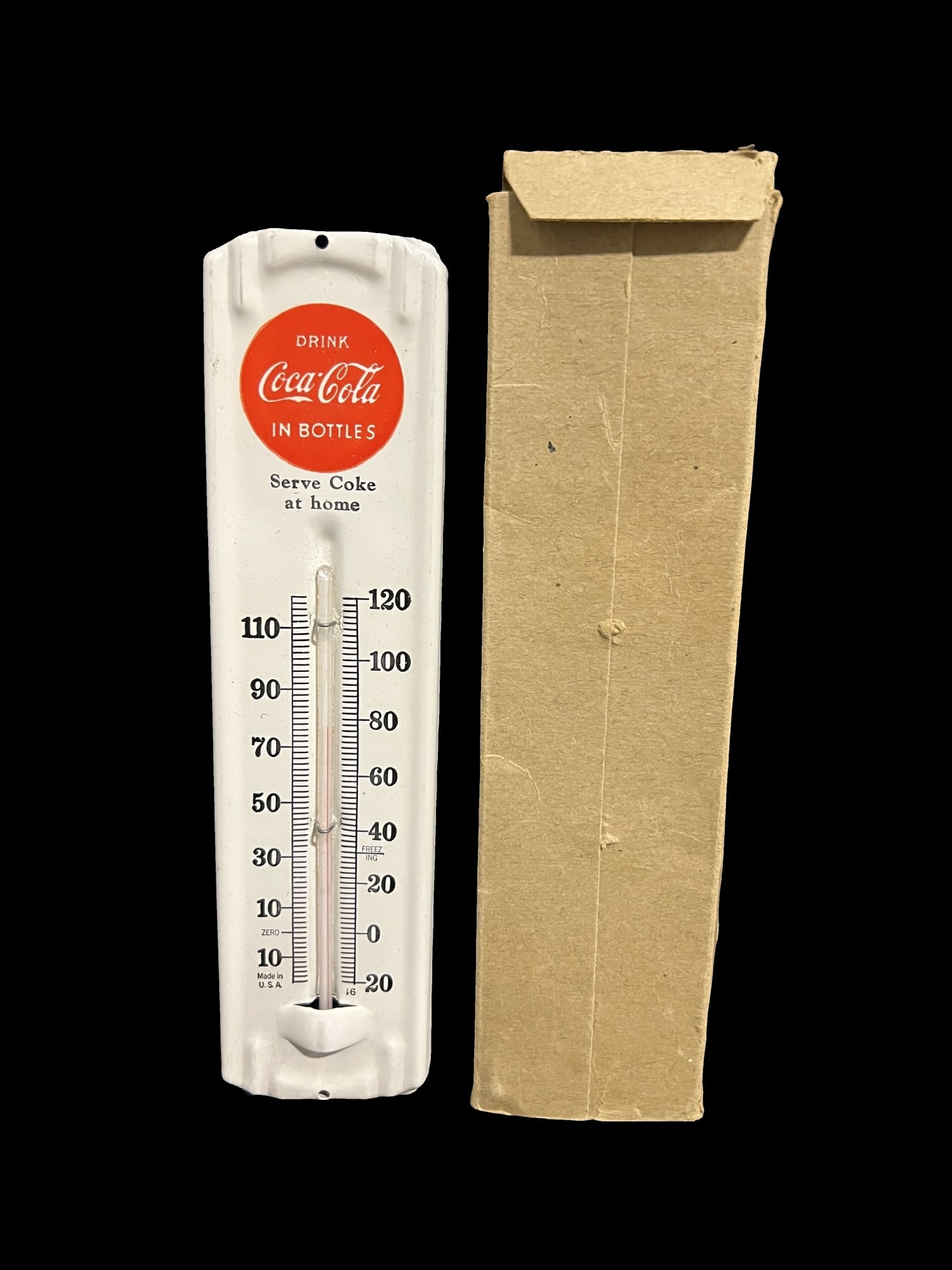 NOS Drink Coca-Cola Coke Tin Metal Soda Thermometer (1 of 2)