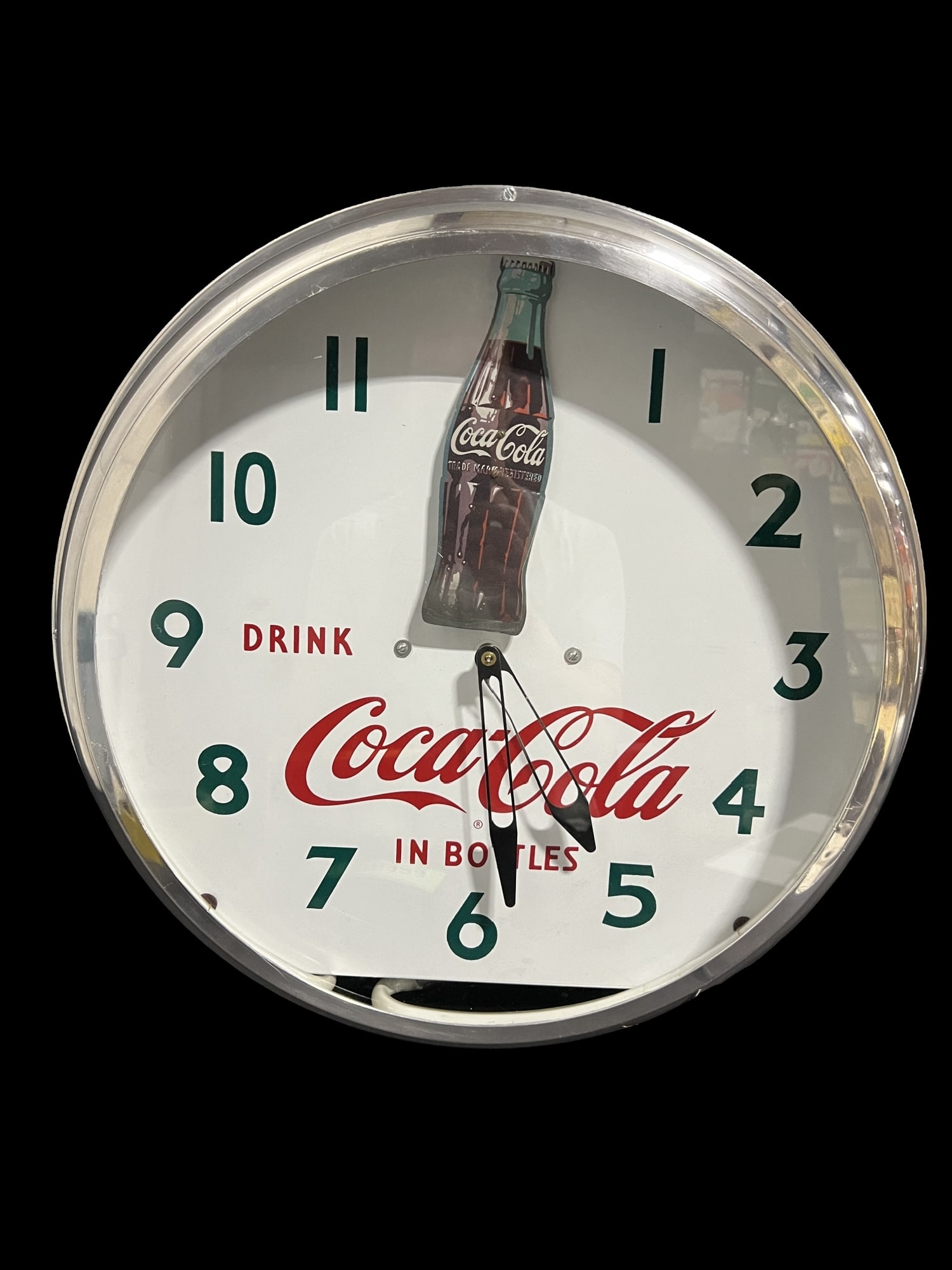 Reproduction Drink Coca Cola Coke In Bottles Rocker Clock (1 of 3)
