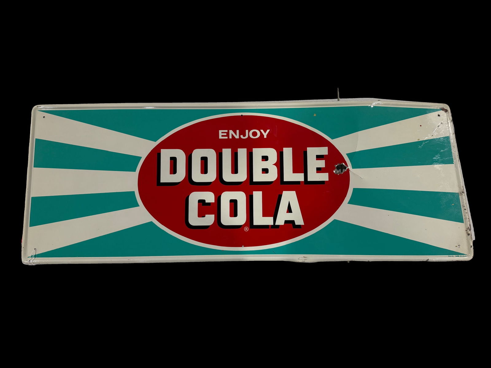 Enjoy Double Cola Tin Metal Soda Sign (1 of 2)