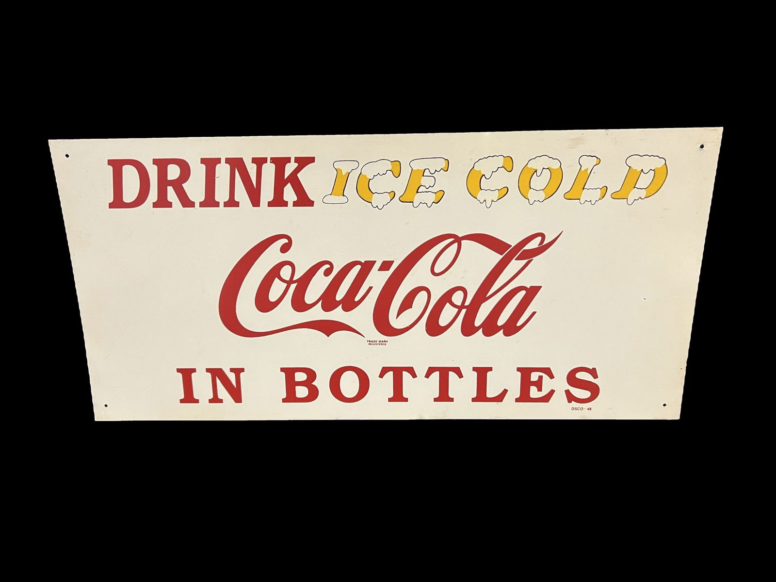 Reproduction Drink Ice Cold Coca Cola Coke Soda Tin Metal Sign. (1 of 2)