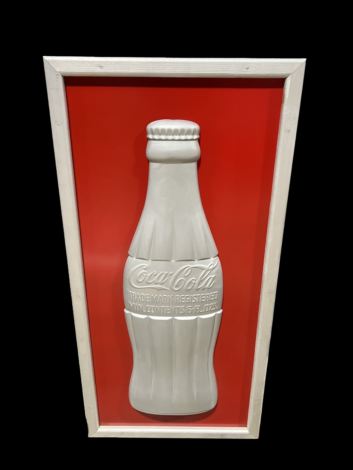 Large Coca Cola Coke Embossed Metal Soda Sign (1 of 2)