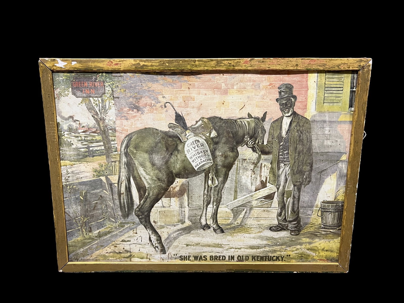 Green River Whiskey Tin Litho Sign (1 of 2)