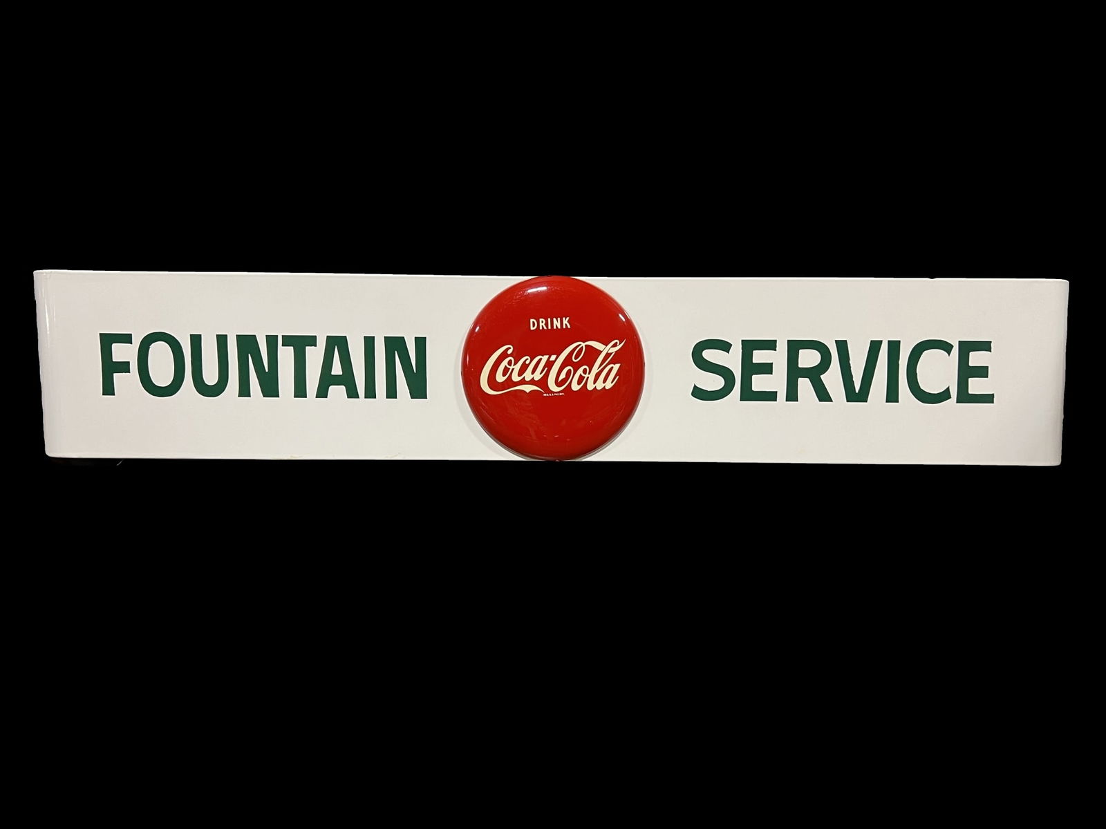 Coca Cola Coke Porcelain Fountain Service Soda Sign (1 of 2)