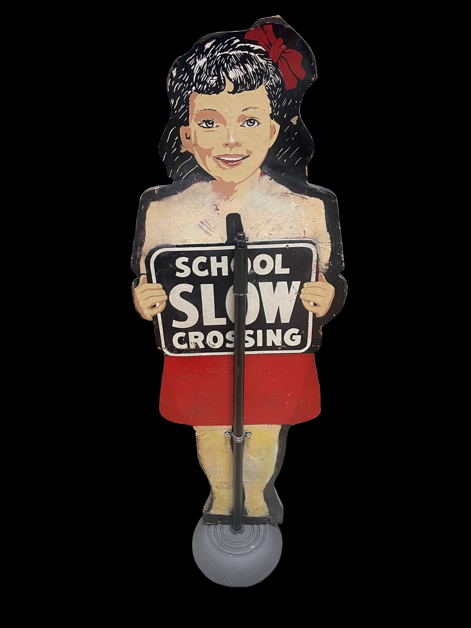 School Slow Crossing Wooden Curb Sign (1 of 2)