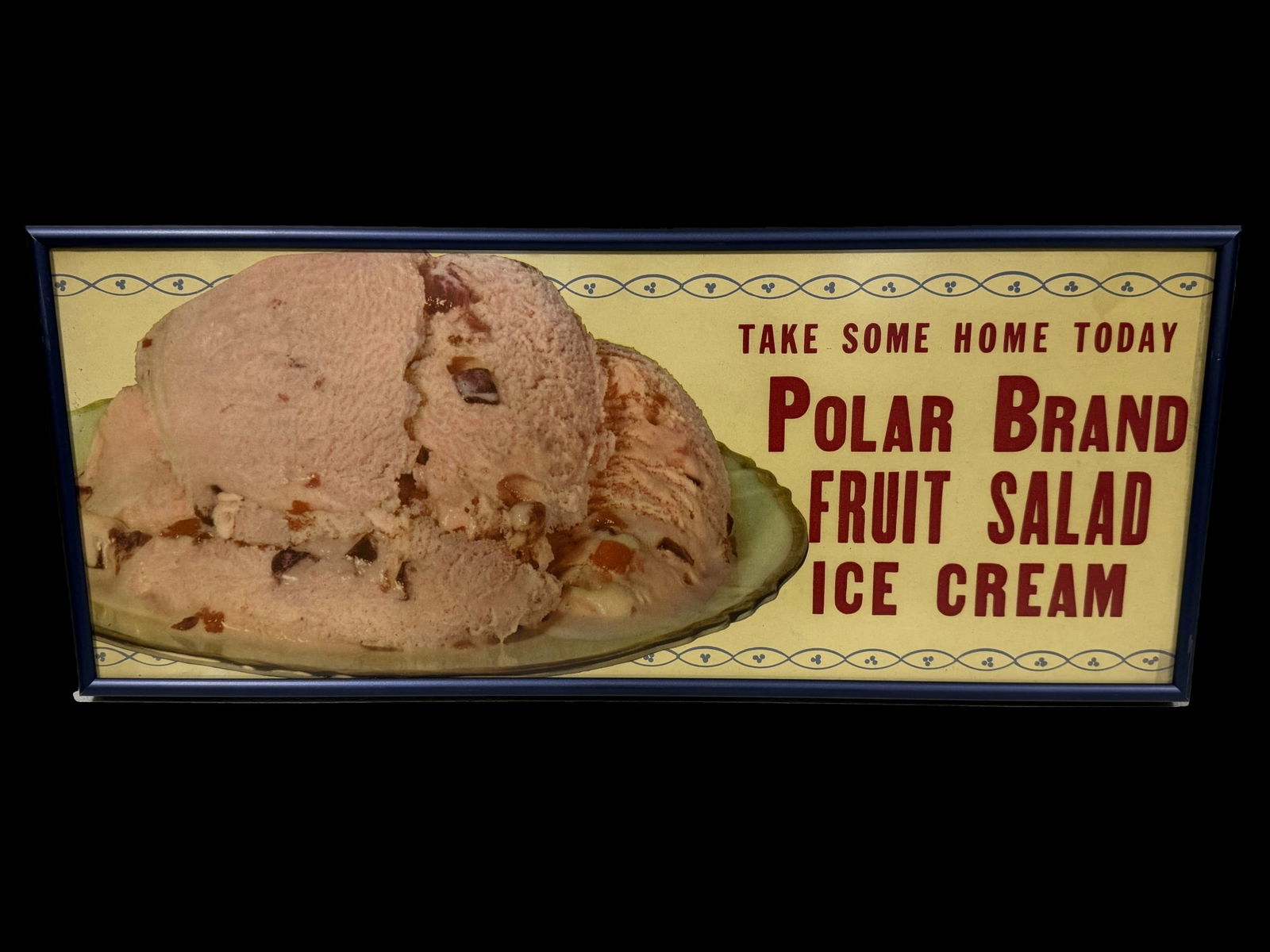 Framed Paper Polar Brand Fruit Salad Ice Cream Sign (1 of 2)