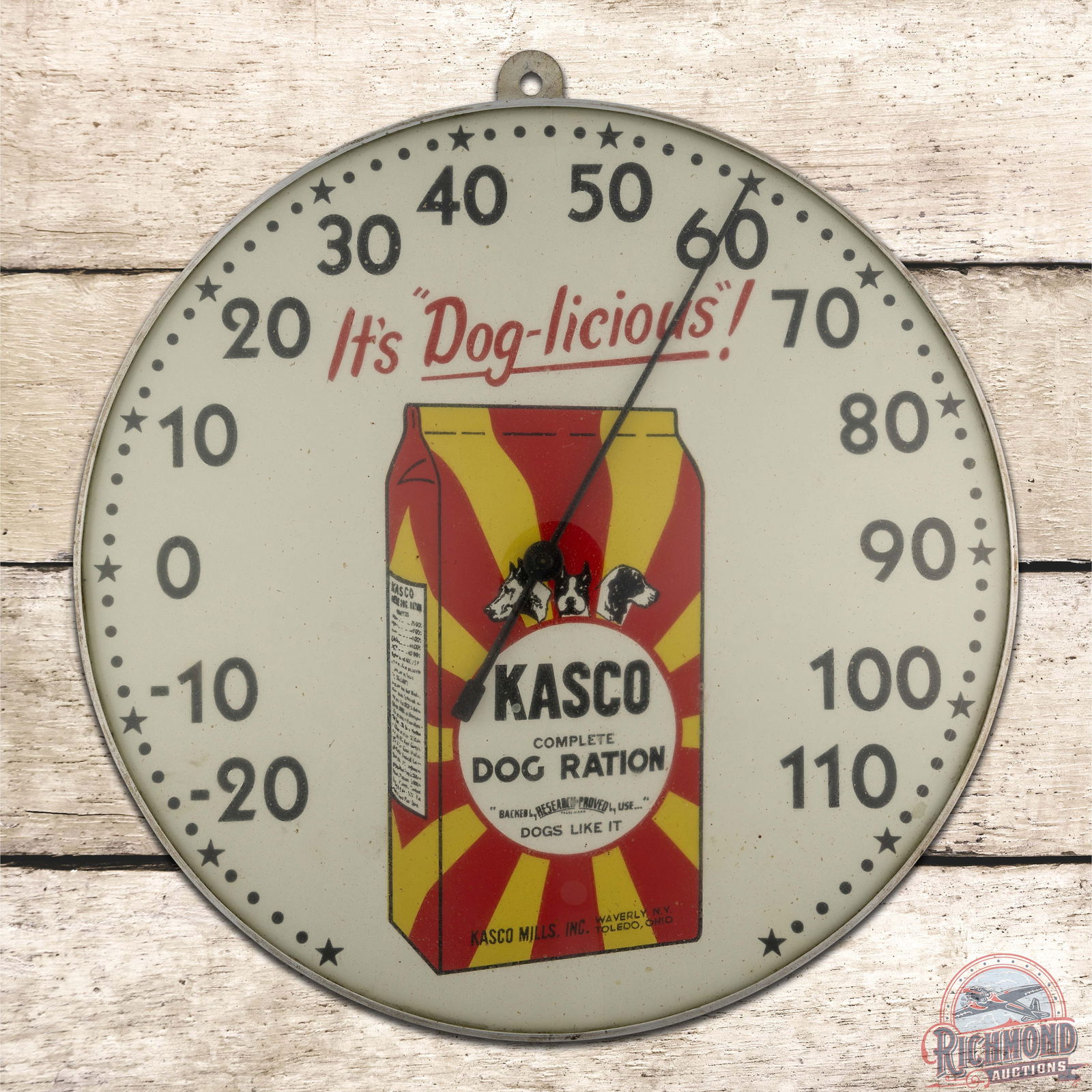 Kasco Dog Ration "It's Dog-licious" 10" Advertising Thermometer (1 of 3)