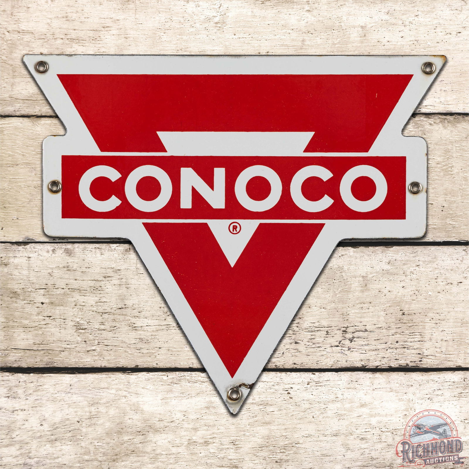 Nice Conoco Motor Oil Die Cut Single Sided Porcelain Sign (1 of 3)
