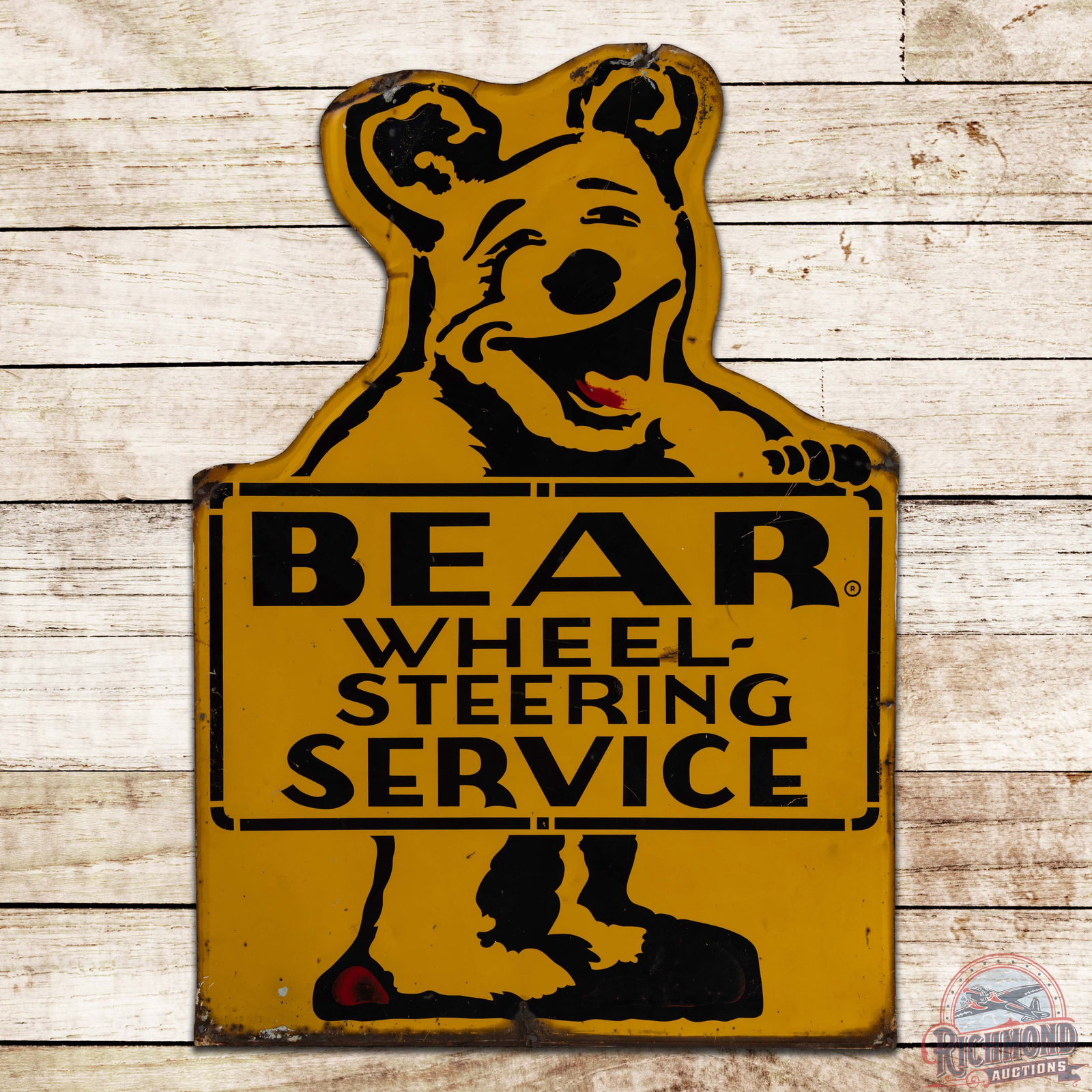 Bear Wheel Steering Service Die Cut Single Sided Tin Sign (1 of 3)