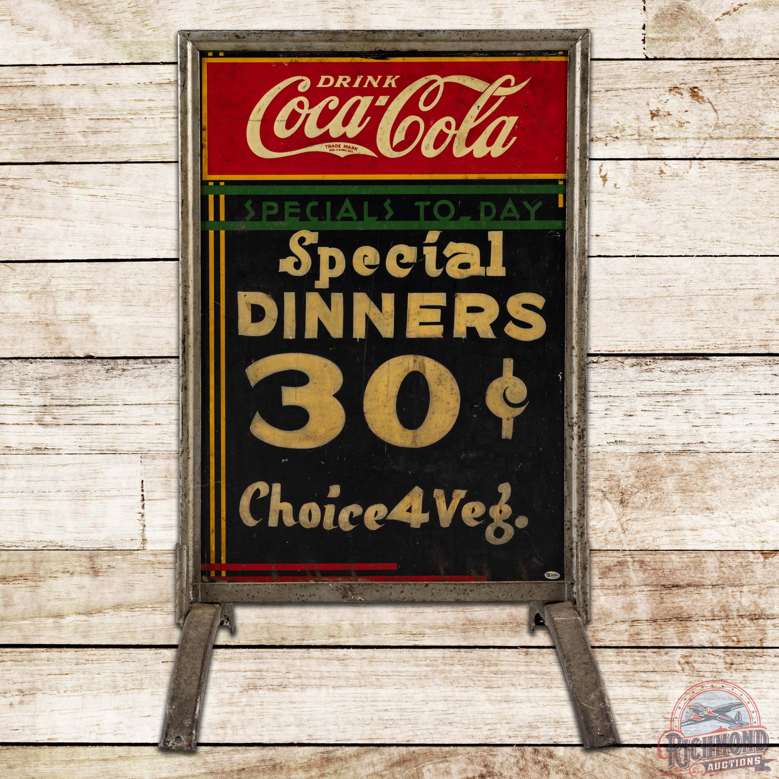 Drink Coca-Cola Specials Today Menu Board Double Sided Tin Curb Sign (1 of 3)