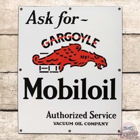 Outstanding Ask for Gargoyle Mobiloil Authorized Service Cabinet Single Sided Porcelain Sign