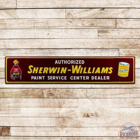 Outstanding Sherwin-Williams Paint Center 12' Single Sided Porcelain Sign w/ Cover the Earth Logo