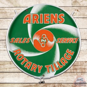 Ariens Sales Service Rotary Tillage 30" Double Sided Porcelain Sign w/ Ring