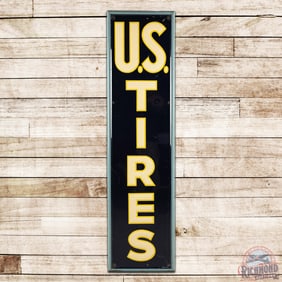 1937 U.S Tires Vertical Emb.6' Single Sided Tin Sign