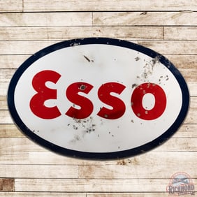 Esso Gasoline 7' Double Sided Porcelain ID Sign