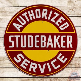 Studebaker Authorized Service 42" Double Sided Porcelain Sign