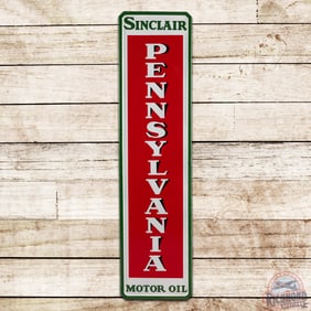 Fantastic Sinclair Pennsylvania Motor Oil Vertical Single Sided Porcelain Sign