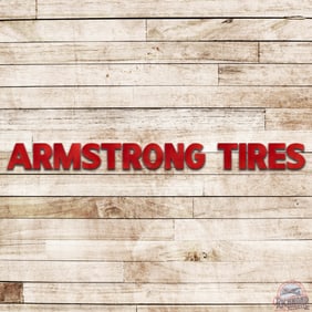 Large Armstrong Tires Single Sided Porcelain Cookie Cutter Letter Sign