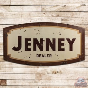 Scarce Jenney Dealer Gasoline 7' Double Sided Porcelain ID Sign