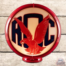 ROC Roosevelt Oil Company Gasoline 13.5" Single Lens w/ Capco Body Gas Pump Globe