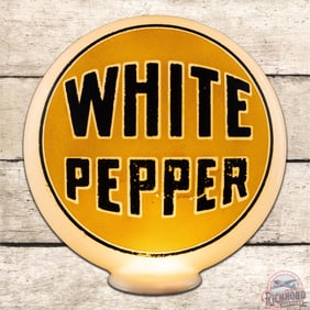 White Pepper Gasoline OPE Milk Glass Gas Pump Globe