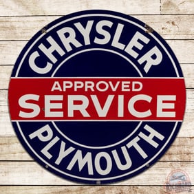 Chrysler Plymouth Approved Service 42" Double Sided Porcelain Sign