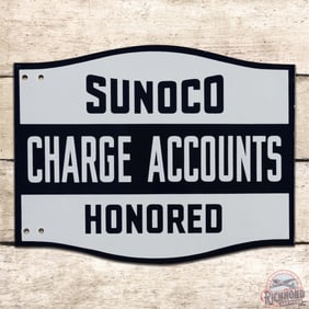 Exceptional Sunoco Charge Accounts Honored Double Sided Porcelain Service Station Sign