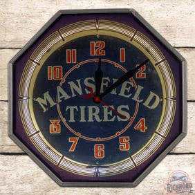 Mansfield Tires 18" Octagon Neon Advertising Clock