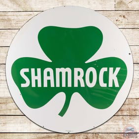 1964 Shamrock Gasoline 6' Double Sided Porcelain ID Sign w/ Logo