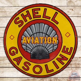 Shell Aviation Gasoline 30" Single Sided Porcelain Sign
