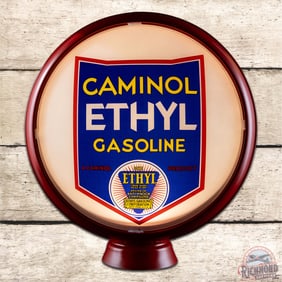 Caminol Ethyl Gasoline 15" Single Lens w/ HP Metal Body Gas Pump Globe