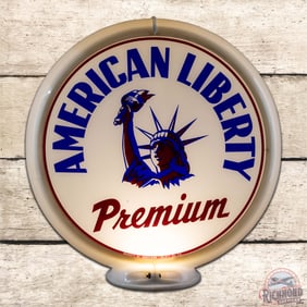 American Liberty Premium Gasoline 13.5" Capco Gas Pump Globe w/ Statue of Liberty