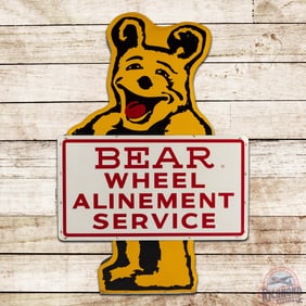 Bear Wheel Alignment Die Cut Double Sided Tin Sign