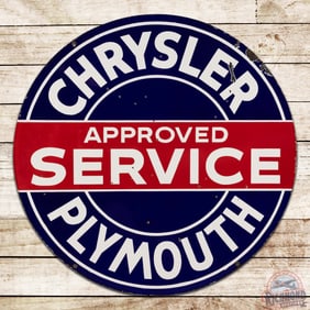Chrysler Plymouth Approved Service 42" Double Sided Porcelain Sign