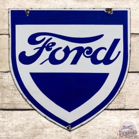 24" Ford Die Cut Shield Double Sided Porcelain Sign
