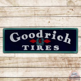Amazing Goodrich Tires Horizontal 5' Single Sided Porcelain Sign w/ Logo