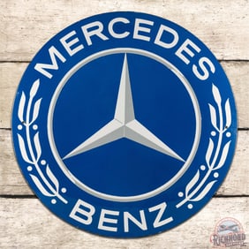 Amazing Mercedes Benz 23.5" Single Sided Porcelain Convex Sign w/ Logo