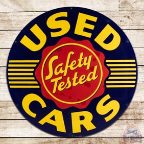 Oldsmobile Safety Tested Used Cars 48" Single Sided Porcelain Sign