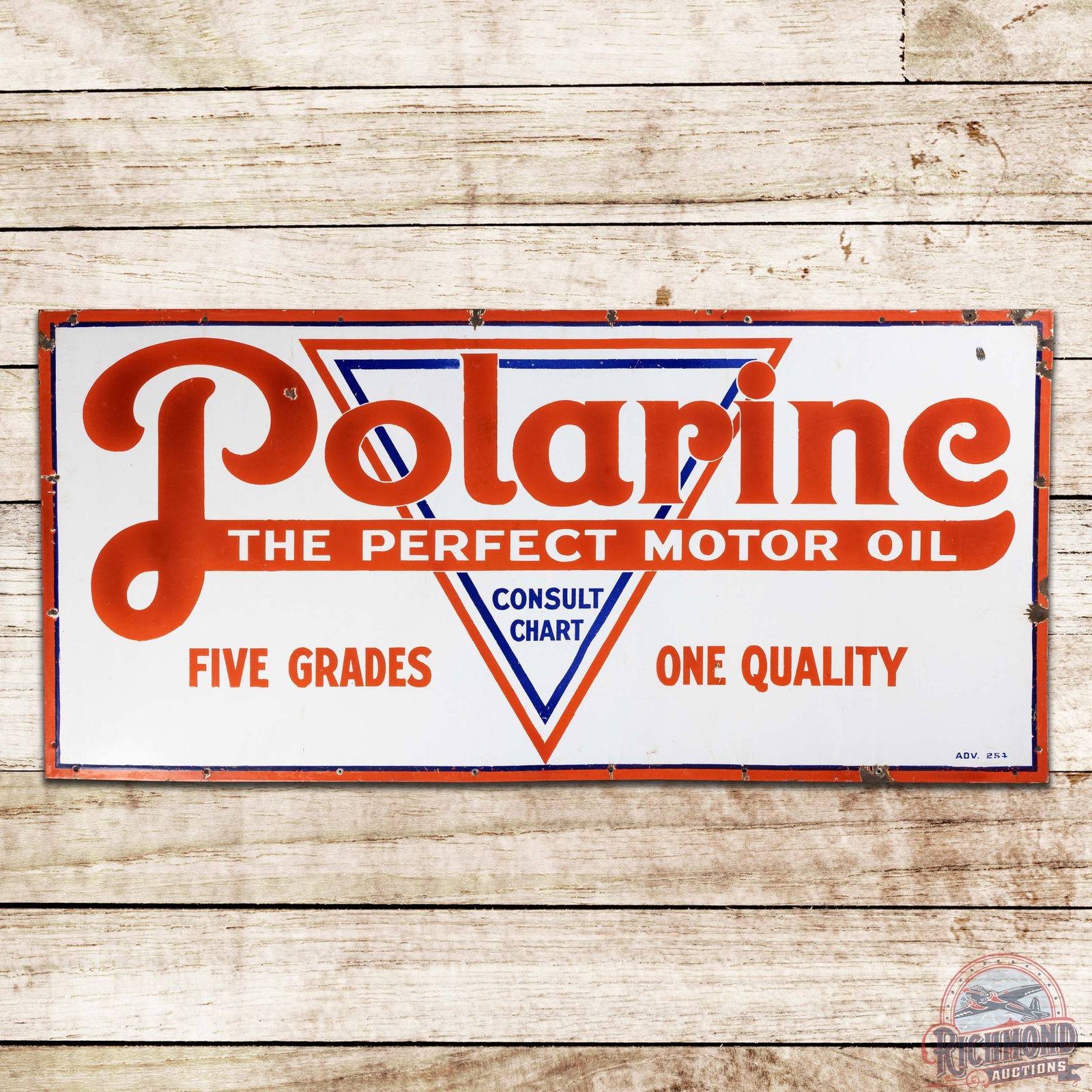 Polarine The Perfect Motor Oil 5' Single Sided Porcelain Sign (1 of 3)