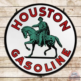 Outstanding Houston Gasoline 48" Double Sided Porcelain Sign w/ Frame