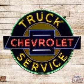 Amazing Chevrolet Truck Service 7.5' Double Sided Porcelain Neon Sign